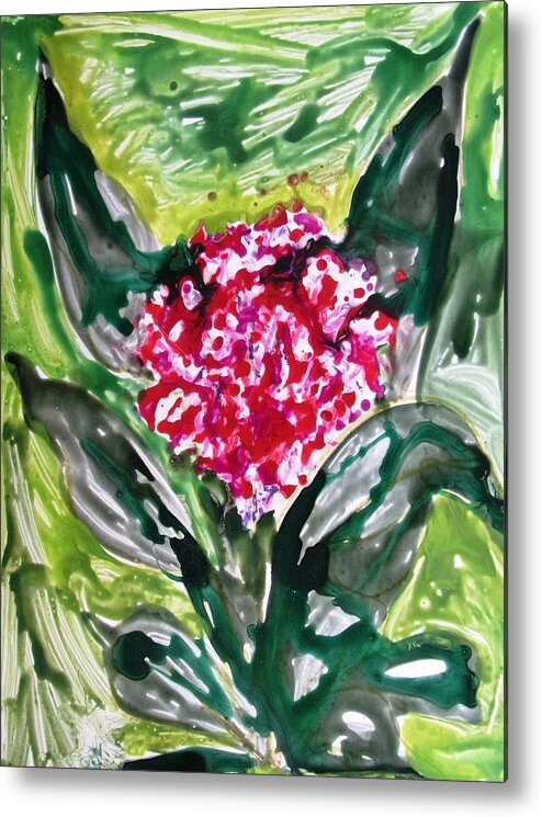 Abstract Metal Print featuring the painting Divine Flowers #5437 by Baljit Chadha