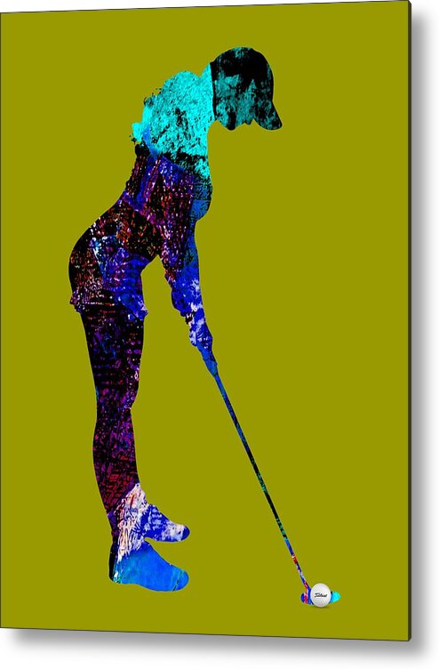 Golf Metal Print featuring the mixed media Womens Golf Collection #7 by Marvin Blaine