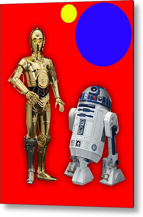 R2-d2 Metal Print featuring the mixed media Star Wars C3PO and R2D2 Collection #9 by Marvin Blaine