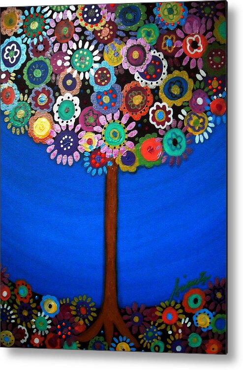 Tree Of Life Metal Print featuring the painting Tree Of Life #82 by Pristine Cartera Turkus
