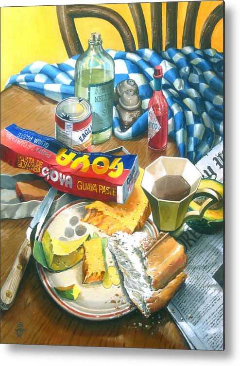Still Life Metal Print featuring the painting A Conch Breakfast by Bob George