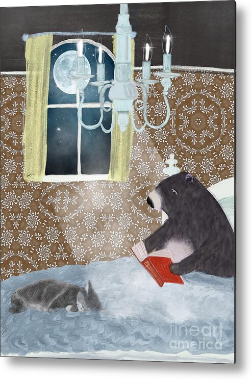 Bears Metal Print featuring the painting A good read by Bri Buckley