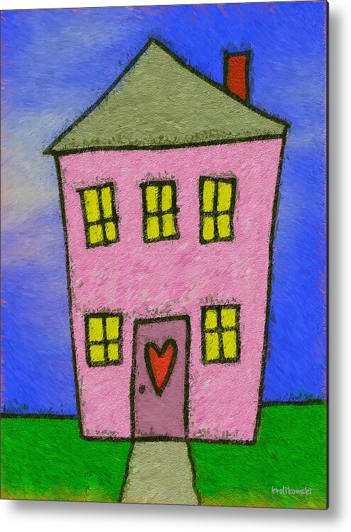 House Metal Print featuring the painting A Happy Home by Ken Krolikowski