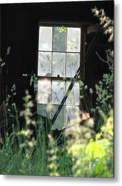 Broken Window Metal Print featuring the photograph Abandoned by Angela Davies