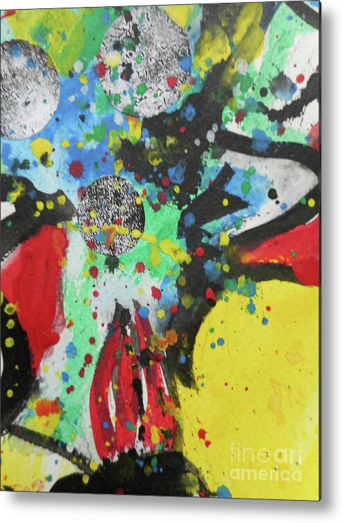 Katerina Stamatelos Metal Print featuring the painting Abstract-1 by Katerina Stamatelos