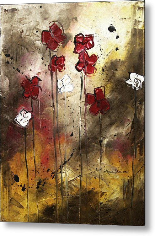 Abstract Metal Print featuring the painting Abstract Art Original Flower Painting FLORAL ARRANGEMENT by MADART by Megan Duncanson