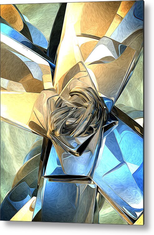 Earth Tones Metal Print featuring the digital art Abstract Macro Structure by Phil Perkins