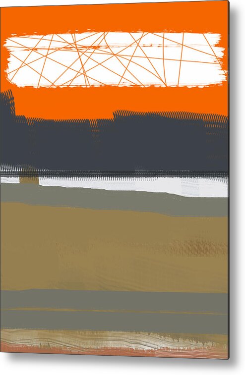 Abstract Metal Print featuring the painting Abstract Orange 1 by Naxart Studio