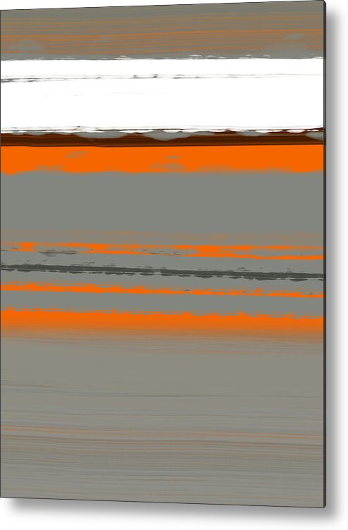 Abstract Metal Print featuring the painting Abstract Orange 2 by Naxart Studio