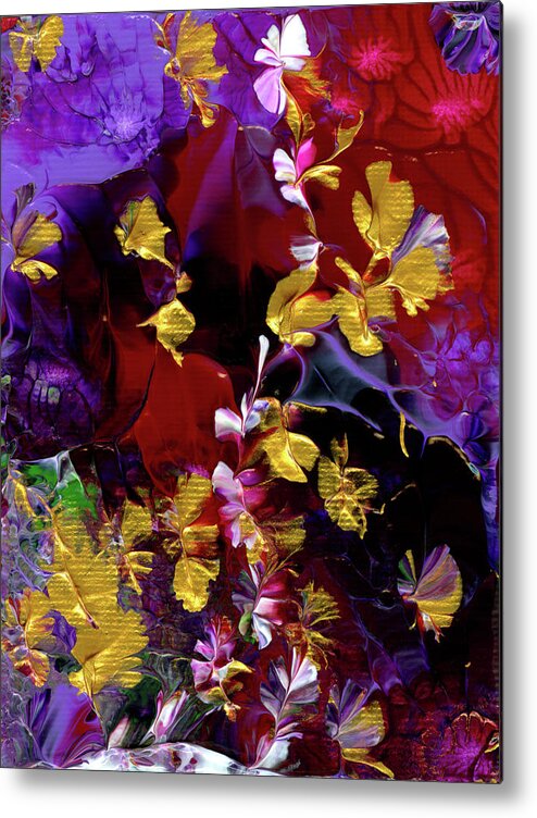 African Metal Print featuring the painting African Violet Awake #3 by Nan Bilden