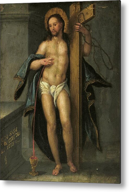 Religion Metal Print featuring the painting Alegoria de la Redencion de Cristo by Unknown