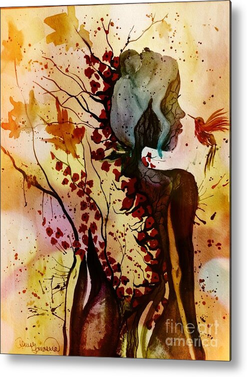 Abstract Metal Print featuring the painting Alex In Wonderland by Denise Tomasura