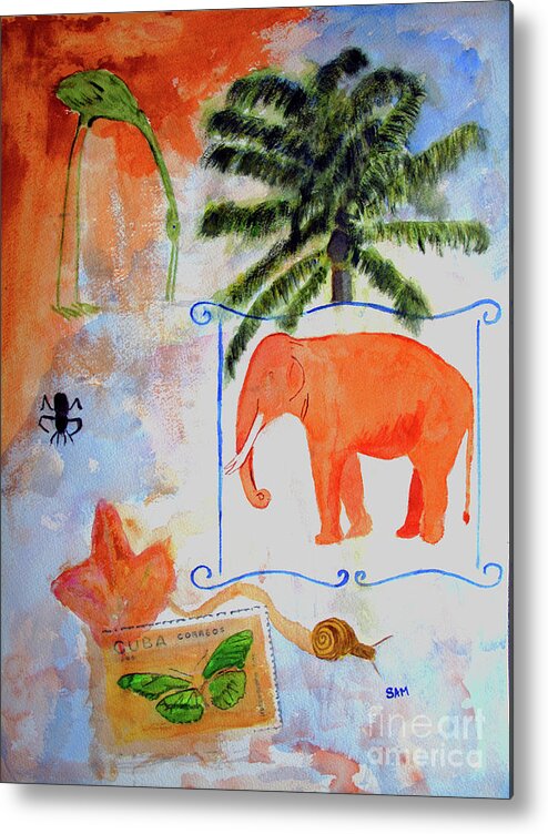 Animal Metal Print featuring the painting All Creatures Great and Small by Sandy McIntire