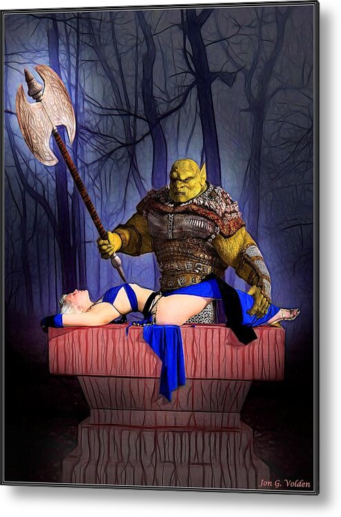 Fantasy Metal Print featuring the painting Altar Of Blood by Jon Volden