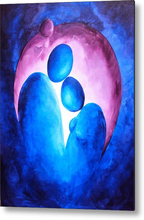 Blue Metal Print featuring the painting Always... Together by Jennifer Hannigan-Green