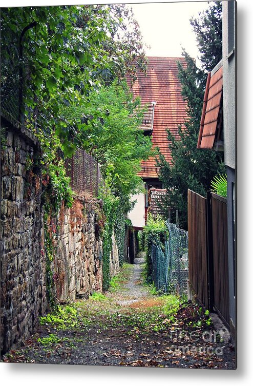 Schwaigern Metal Print featuring the photograph An Alley in Schwaigern by Sarah Loft