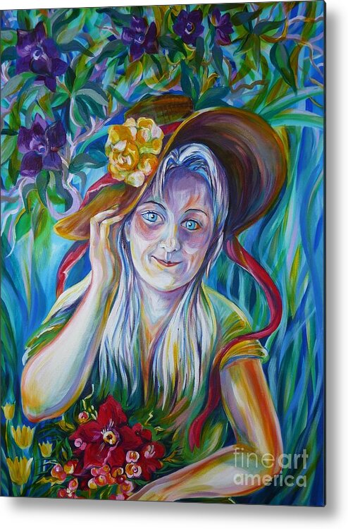 Portrait Metal Print featuring the painting Anastassia by Anna Duyunova