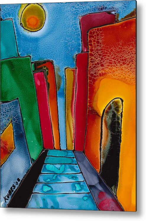 City Metal Print featuring the mixed media Ancient City by Susan Kubes