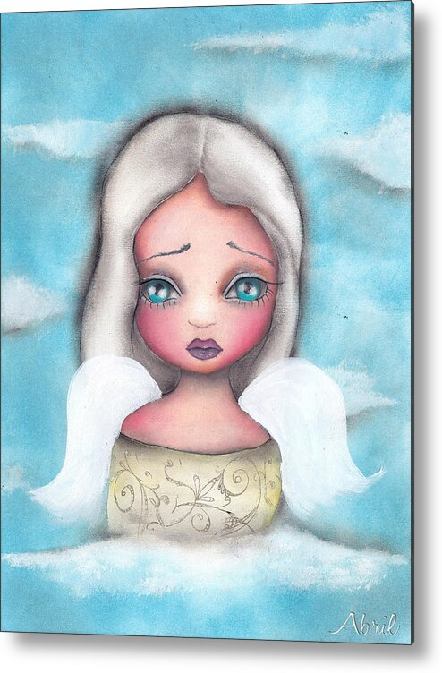 Ange Metal Print featuring the painting Angel by Abril Andrade