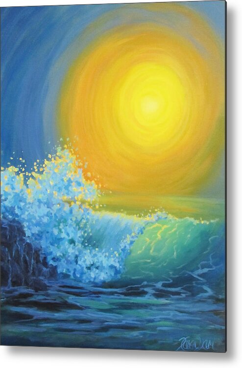 Ocean Metal Print featuring the painting Another Sun by Karen Ilari