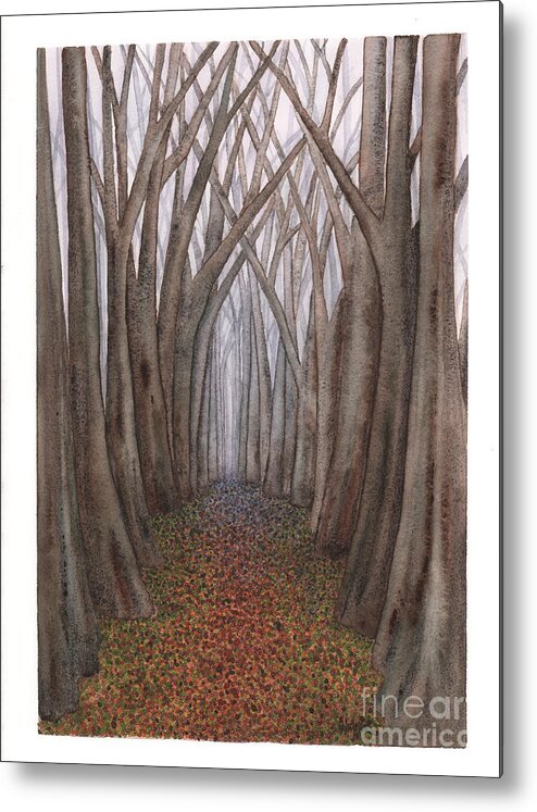 Forest Metal Print featuring the painting Another Trip into the Woods by Hilda Wagner