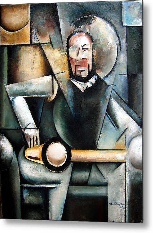 Ornette Coleman Jazz Saxophonist Cubism Metal Print featuring the painting Architect by Martel Chapman