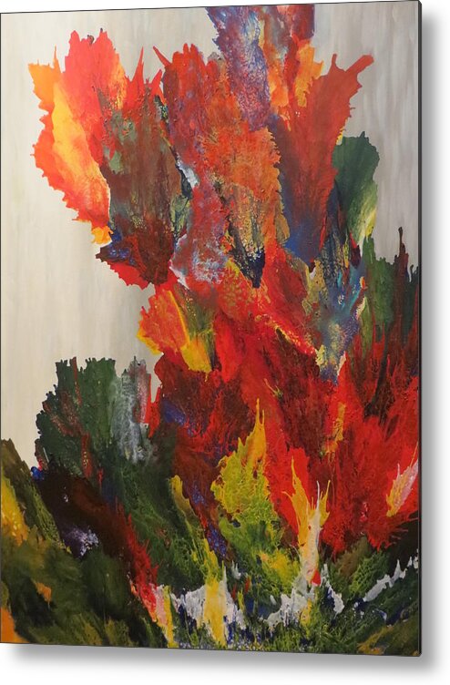 Large Abstract Metal Print featuring the painting Ascension  by Soraya Silvestri