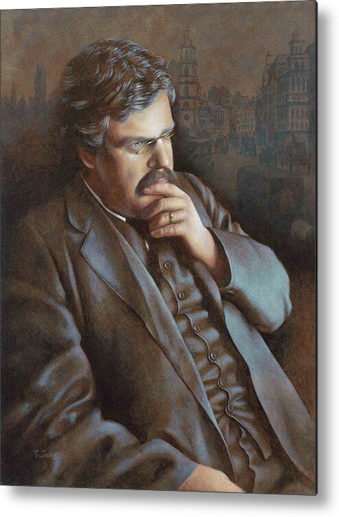 G.k. Chesterton Metal Print featuring the painting Astonished at the World by Timothy Jones