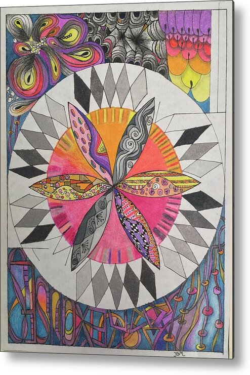 Colored Pencil Metal Print featuring the drawing Attracted by Suzanne Udell Levinger