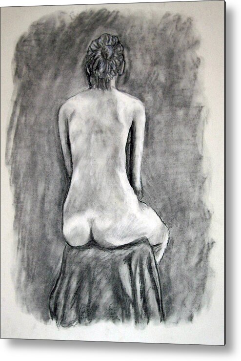 Back Metal Print featuring the drawing Back Beauty by Jean Haynes