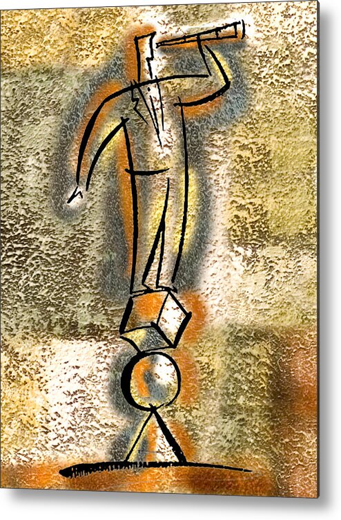  Balance Balancing Act Business Business People Businessman Career Career Choice Career Path Challenge Choice Color Color Image Concept Curiosity Decision Decisive Destination Direction Directions Discovery Drawing Enterprise Entrepreneur Espionage Executive Exploration Explore Exploring Figure Forecasting Foresight Future Goal Hold Holding Illustration Illustration And Painting Inspiration Inspiring Interest Invest Investing Investor Job Magnifying Male Man Mission Motivation Observation Metal Print featuring the painting Balance by Leon Zernitsky