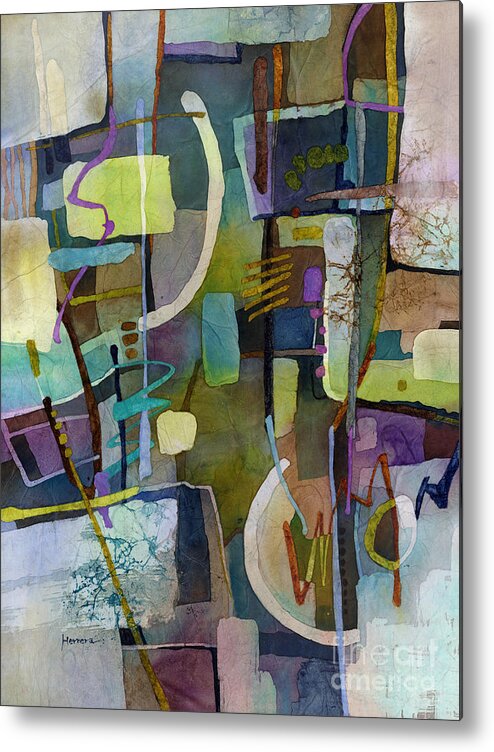 Abstract Metal Print featuring the painting Balancing Act by Hailey E Herrera