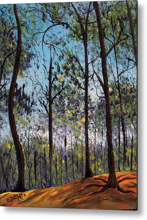Forest Metal Print featuring the painting Beauty around us 1 by Gloria E Barreto-Rodriguez