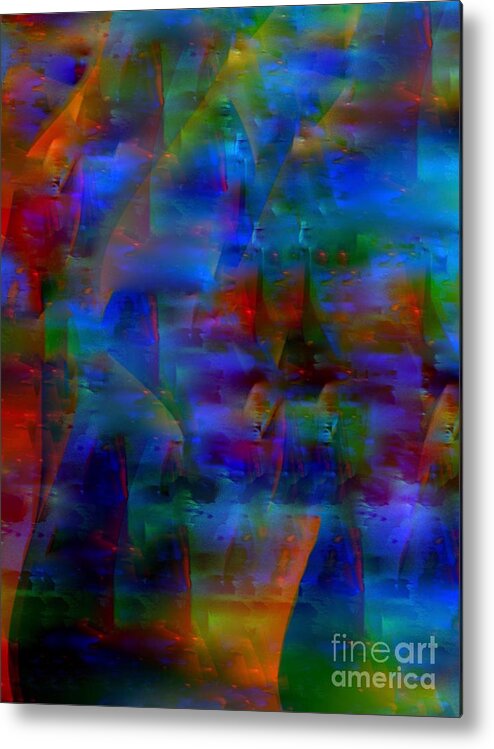 A-fine-art-painting-abstract Metal Print featuring the painting Behind The Veil by Catalina Walker