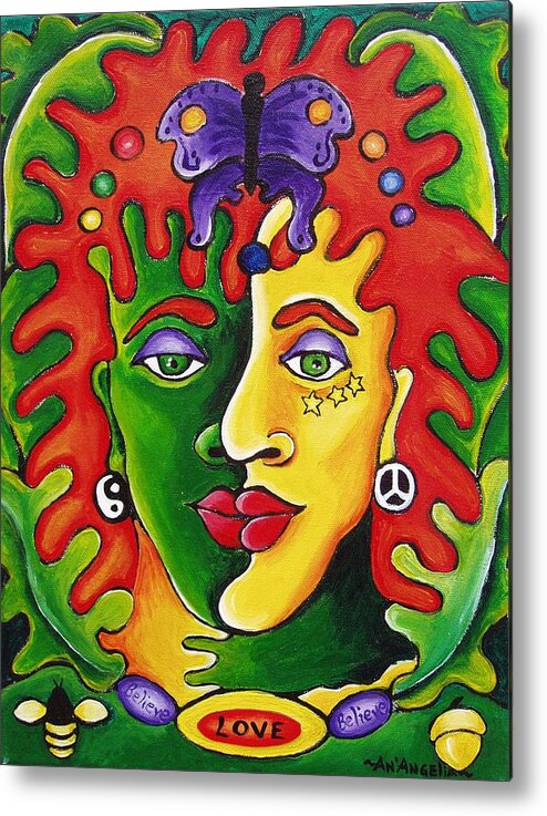 Colorful Metal Print featuring the painting Believe by AnAngelia Thompson