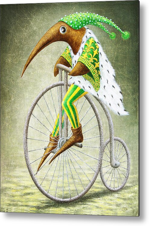 Bicycle Metal Print featuring the painting Bicycle by Lolita Bronzini