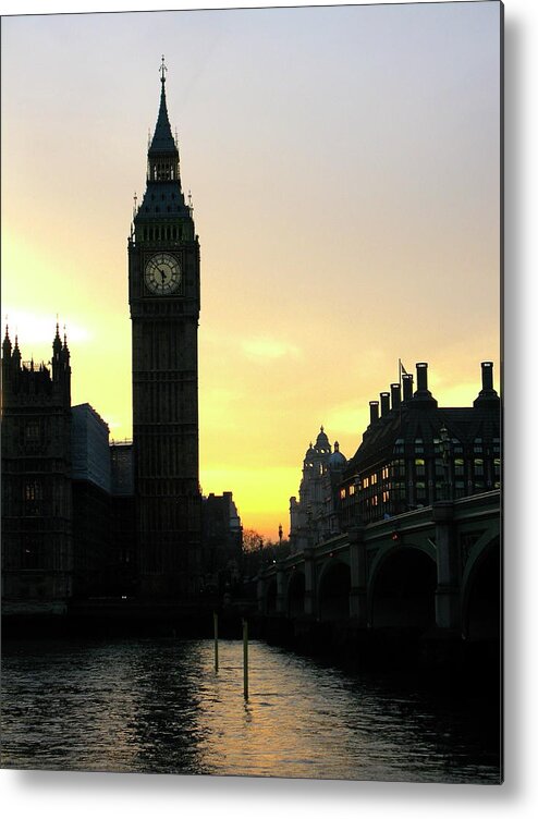 Big Ben London Westminster Metal Print featuring the photograph Big Ben at Dusk by Ian Sanders