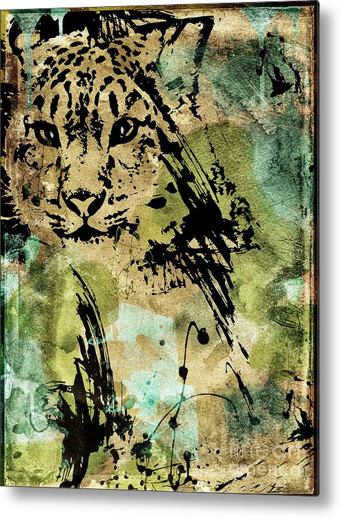 Cat Metal Print featuring the painting Big Cat by Mindy Sommers