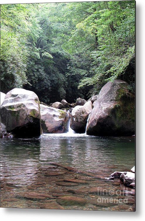 Big Creek Boulders Appalachian Creek Appalachian Pristine Stream Appalachian Wild Waterway Mountain Creek Cascade Appalachian Waterfalls Endangered Ecosystems Appalachian Landscapes Wild Landscapes Appalachian Mountain Wilderness Wild Places Natural Landscapes Boulderscape Big Boulders Metal Print featuring the photograph Big Creek Boulders by Joshua Bales