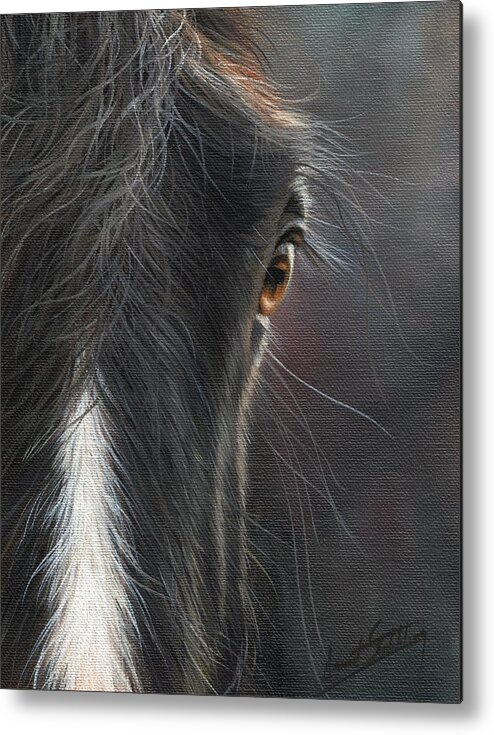 Horse Metal Print featuring the painting Black Beauty by David Stribbling