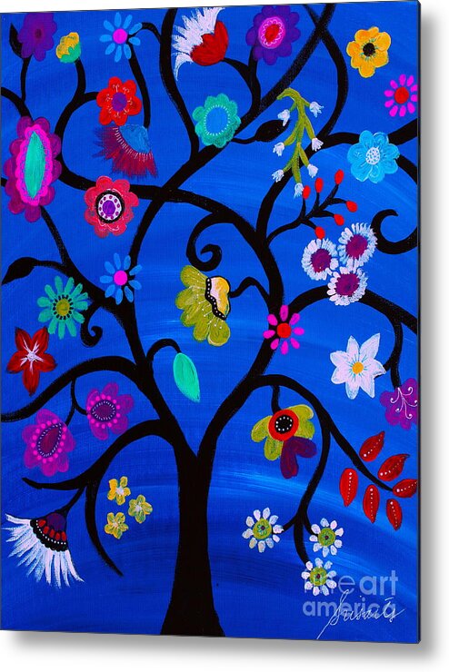 Tree Of Life Metal Print featuring the painting Blessed Tree Of Life by Pristine Cartera Turkus