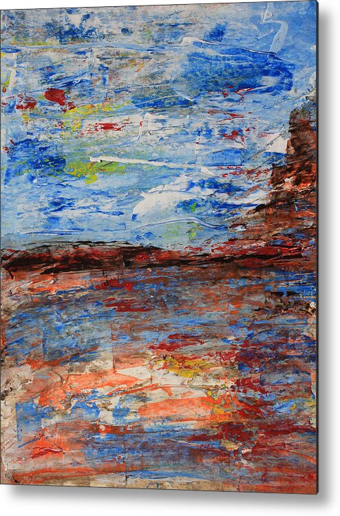 Desert Metal Print featuring the painting Blue Desert by April Burton