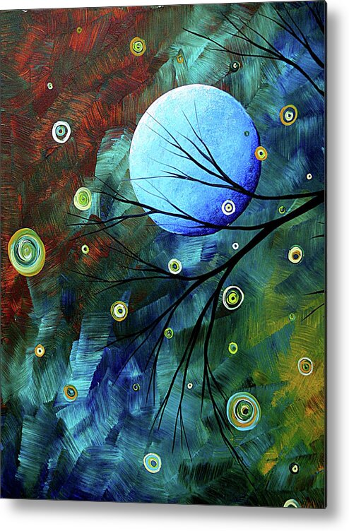 Art Metal Print featuring the painting Blue Sapphire 1 by MADART by Megan Aroon