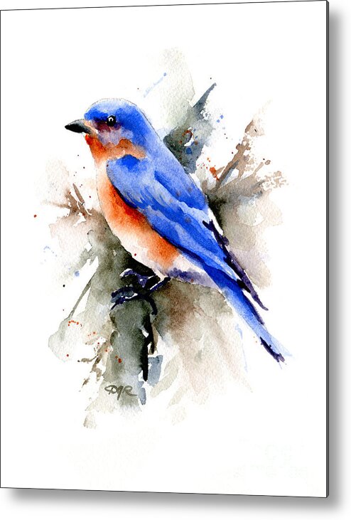 Bluebird Metal Print featuring the painting Bluebird by David Rogers