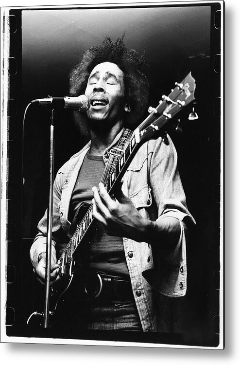 Music Metal Print featuring the photograph Bob Marley Performing by Paul Hyman