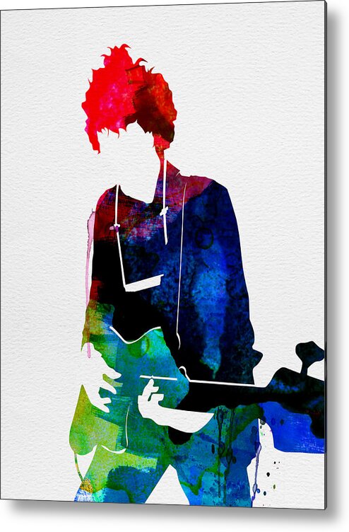 Bob Dylan Metal Print featuring the painting Bob Watercolor by Naxart Studio