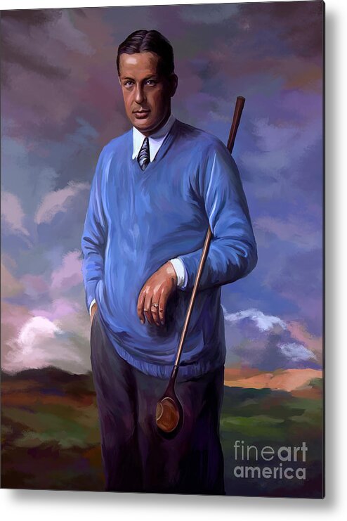 Bobby Jones Metal Print featuring the painting BobbyJones-OpenChampion1926 reproduction by Tim Gilliland