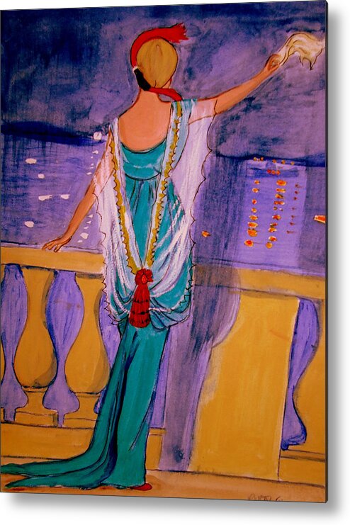 Art Deco Style Metal Print featuring the painting Bon Voyage by Rusty Gladdish