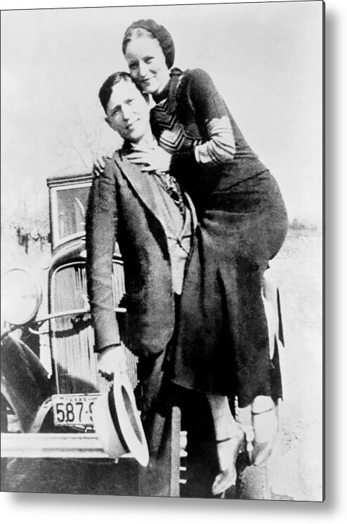 History Metal Print featuring the photograph Bonnie And Clyde During Their 21 Month by Everett