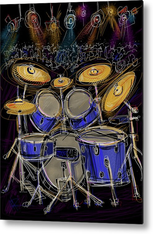 Drums Metal Print featuring the digital art Boom crash by Russell Pierce